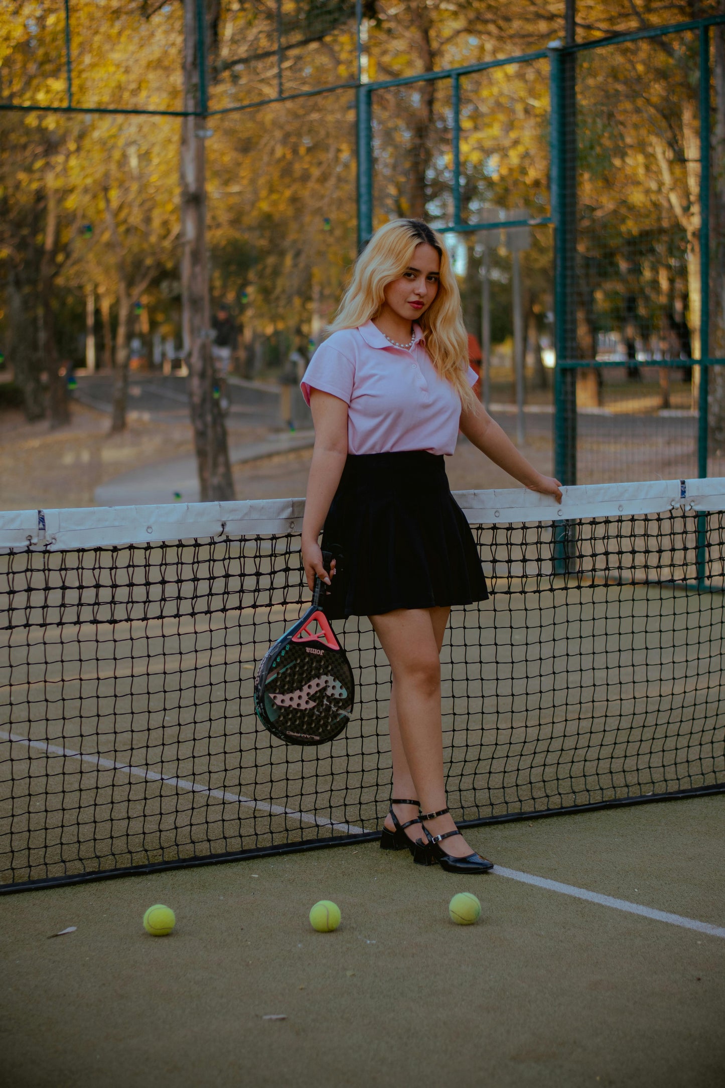 Jupe plissée noire de tennis