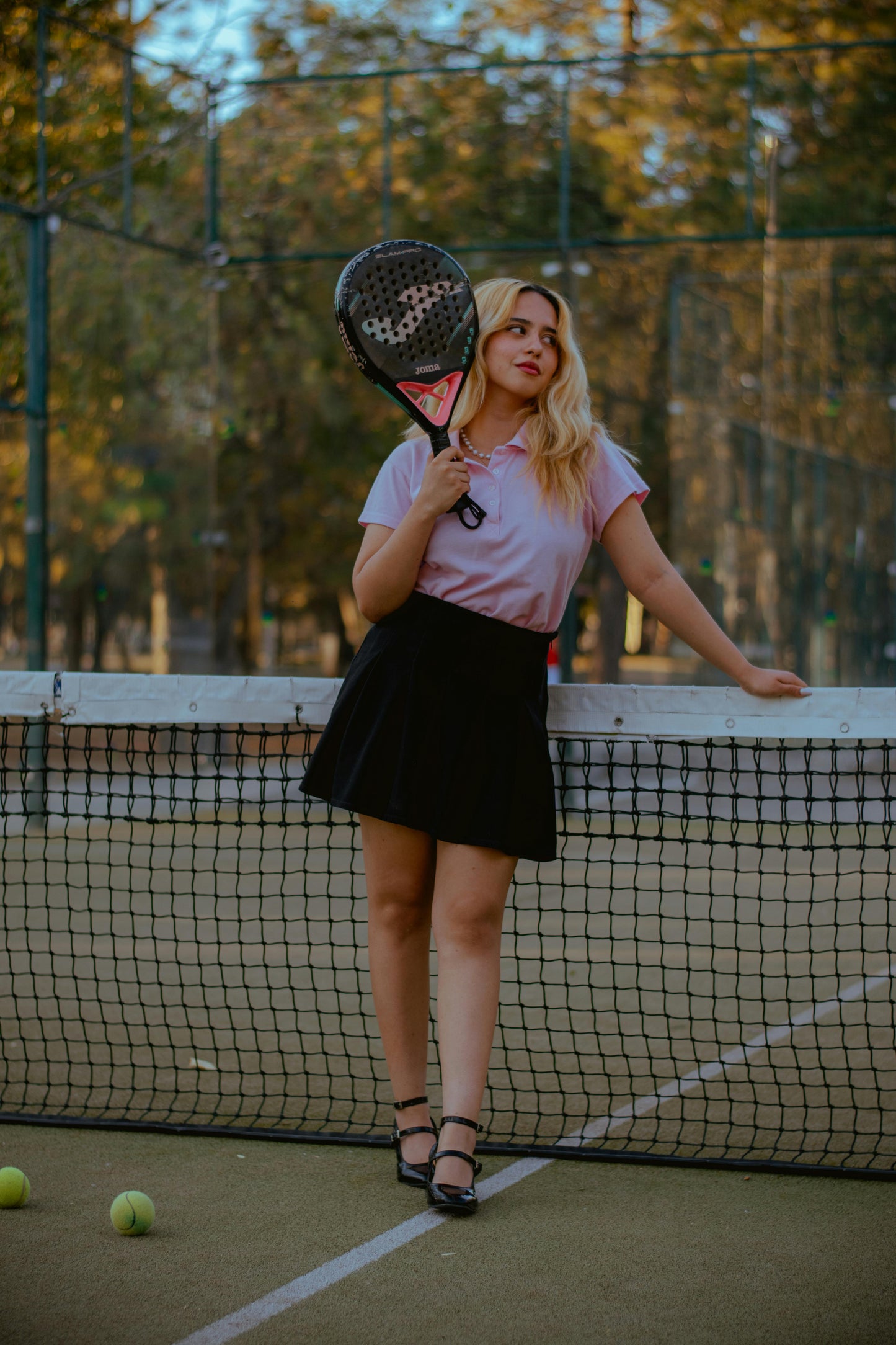 Jupe plissée noire de tennis